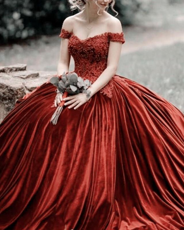 velvet wedding dress